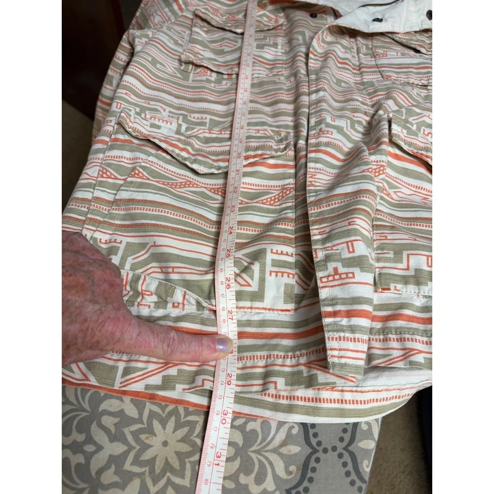 LRG Lifted Research Group Hooded Jacket Mens Large Geometric Aztec Tribal Canvas